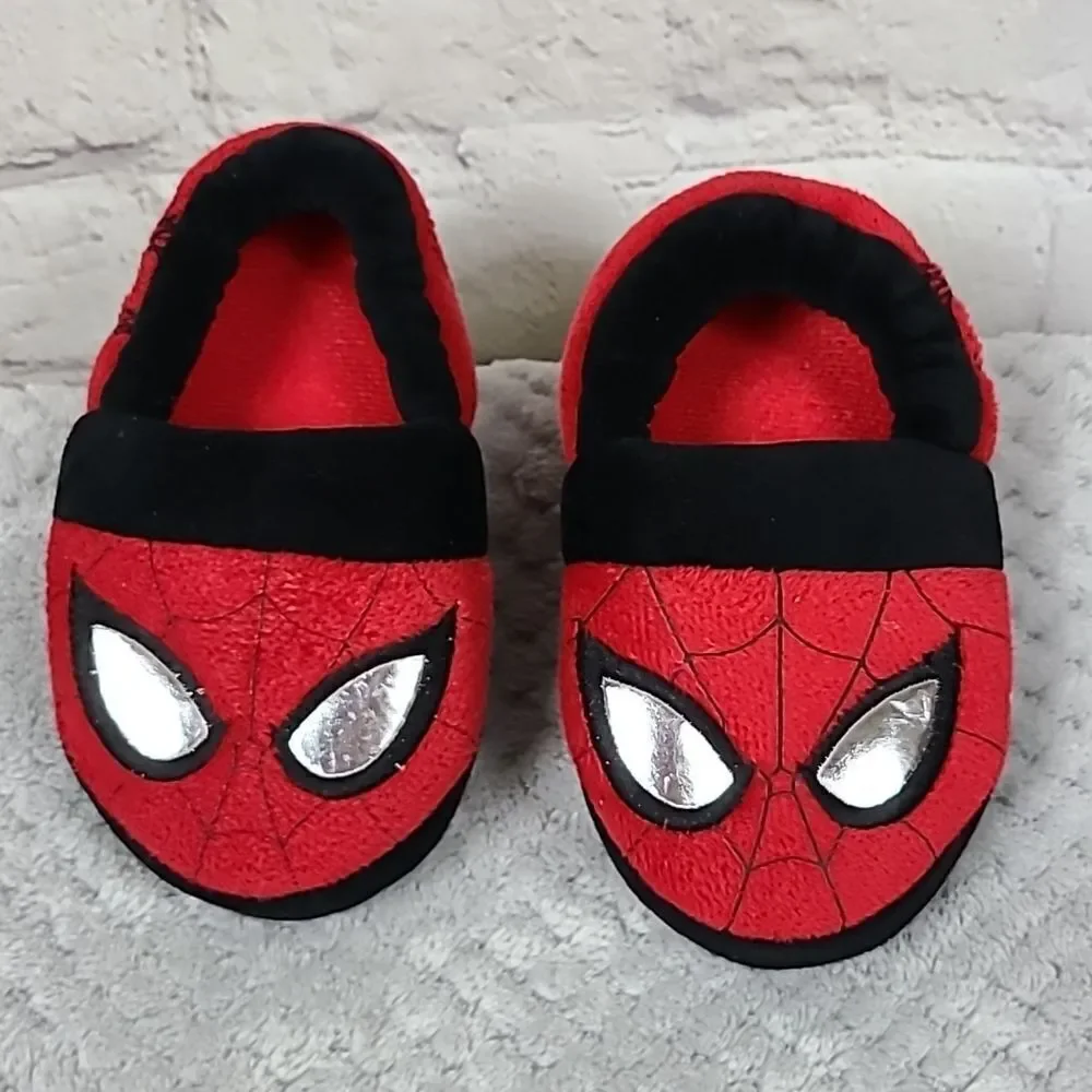 Marvel Kids Red Spiderman Toddler 5/6 Little Kids House Shoes Slippers Faux Fur